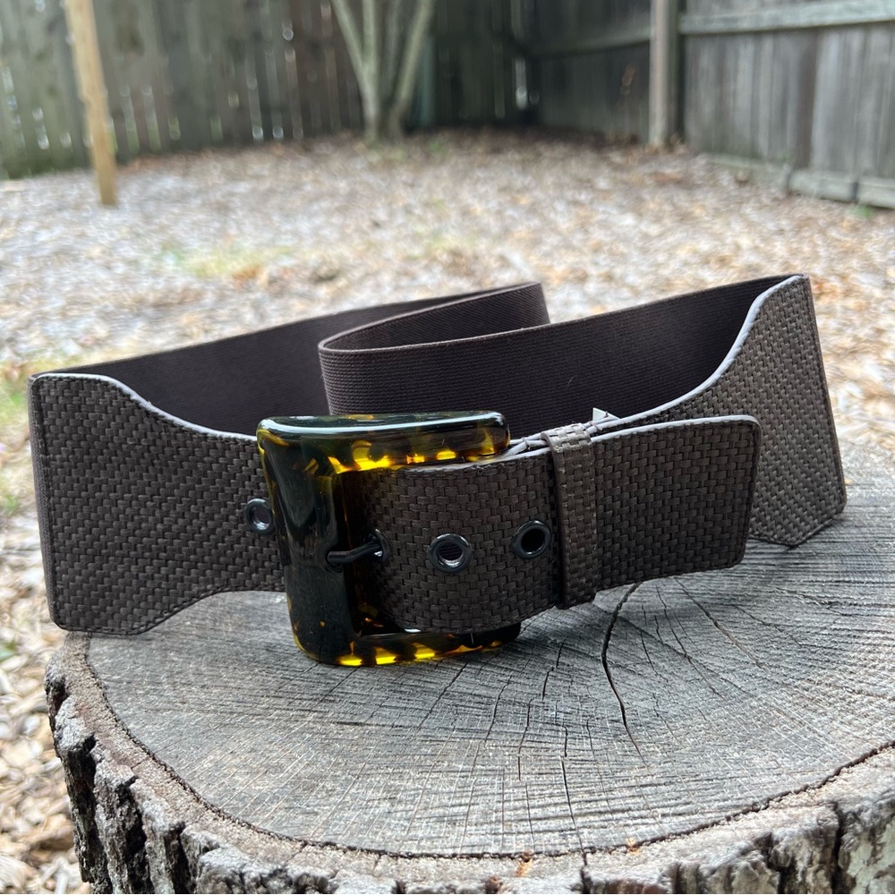 New York & Company Brown Belt with Tortoiseshell Buckle